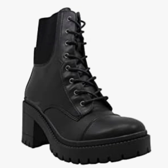 Rock & Candy by Zigi 10 M Helia Boot Black Faux Leather Chunky Heel New - Picture 2 of 14